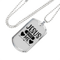 Me And Jesus Christian Necklace Stainless Steel or 18k Gold Dog Tag 24" Chain-Express Your Love Gifts