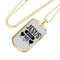 Me And Jesus Christian Necklace Stainless Steel or 18k Gold Dog Tag 24" Chain-Express Your Love Gifts