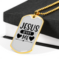 Me And Jesus Christian Necklace Stainless Steel or 18k Gold Dog Tag 24" Chain-Express Your Love Gifts