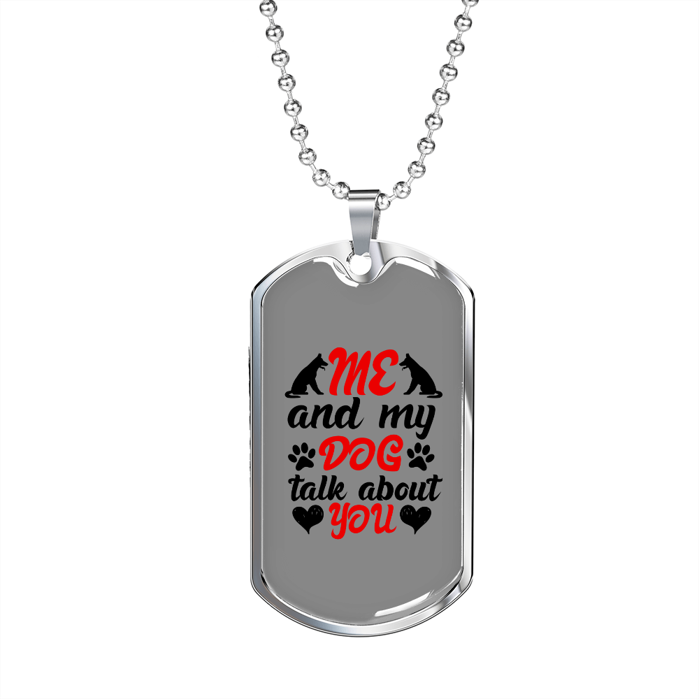 Me and My Dog Necklace Stainless Steel or 18k Gold Dog Tag 24" Chain-Express Your Love Gifts