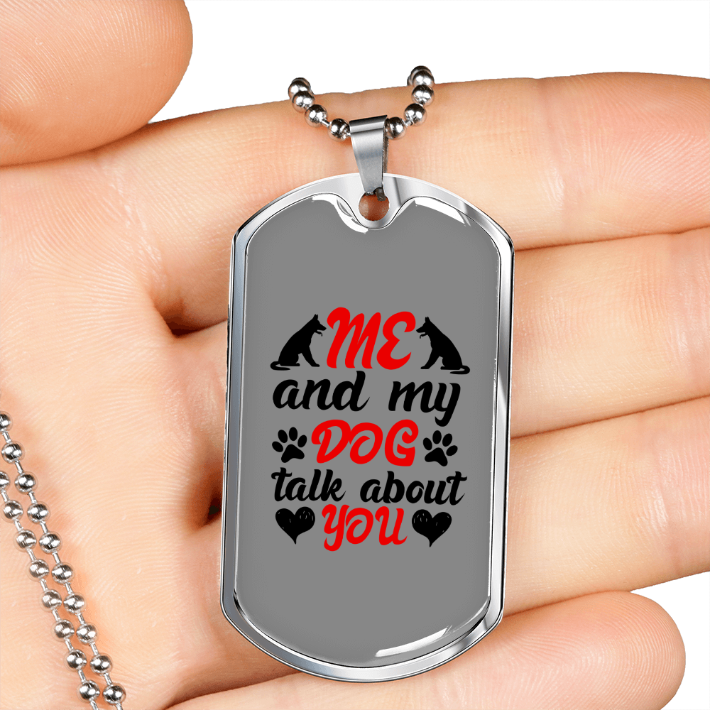 Me and My Dog Necklace Stainless Steel or 18k Gold Dog Tag 24" Chain-Express Your Love Gifts