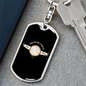 Measure Twice Cut Once Swivel Keychain Woodworker Dog Tag Stainless Steel or 18k Gold-Express Your Love Gifts