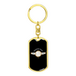 Measure Twice Cut Once Swivel Keychain Woodworker Dog Tag Stainless Steel or 18k Gold-Express Your Love Gifts