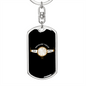 Measure Twice Cut Once Swivel Keychain Woodworker Dog Tag Stainless Steel or 18k Gold-Express Your Love Gifts