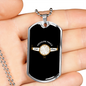 Measure Twice Cut Once Woodworker Dog Tag Stainless Steel or 18k Gold W 24"-Express Your Love Gifts