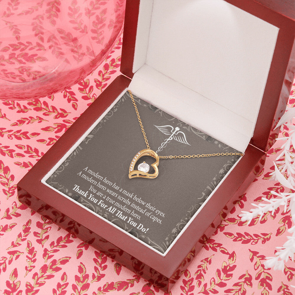 Medical Hero Appreciation Healthcare Medical Worker Nurse Appreciation Gift Forever Necklace w Message Card-Express Your Love Gifts