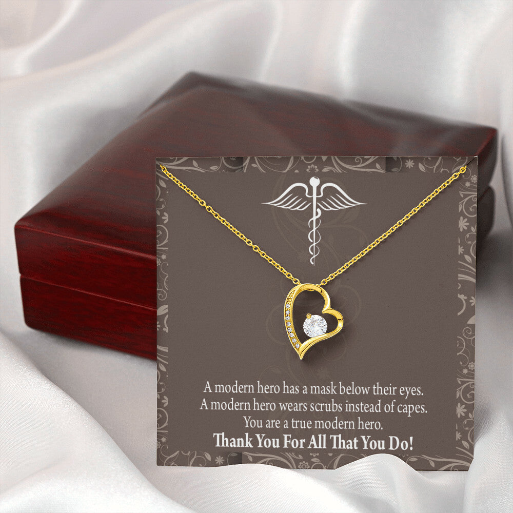 Medical Hero Appreciation Healthcare Medical Worker Nurse Appreciation Gift Forever Necklace w Message Card-Express Your Love Gifts