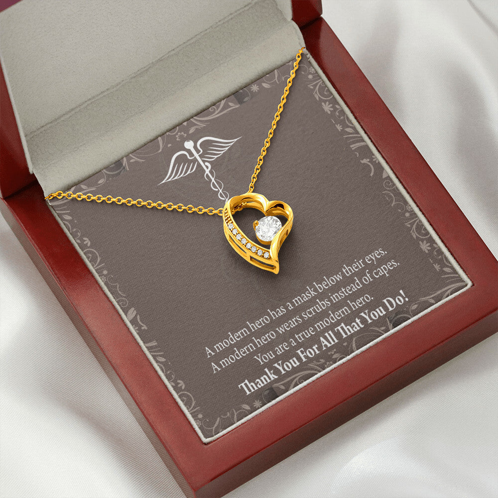 Medical Hero Appreciation Healthcare Medical Worker Nurse Appreciation Gift Forever Necklace w Message Card-Express Your Love Gifts