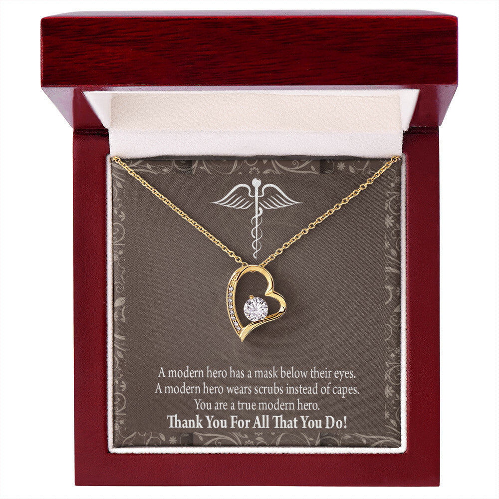 Medical Hero Appreciation Healthcare Medical Worker Nurse Appreciation Gift Forever Necklace w Message Card-Express Your Love Gifts