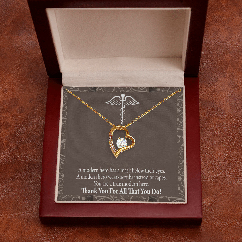 Medical Hero Appreciation Healthcare Medical Worker Nurse Appreciation Gift Forever Necklace w Message Card-Express Your Love Gifts