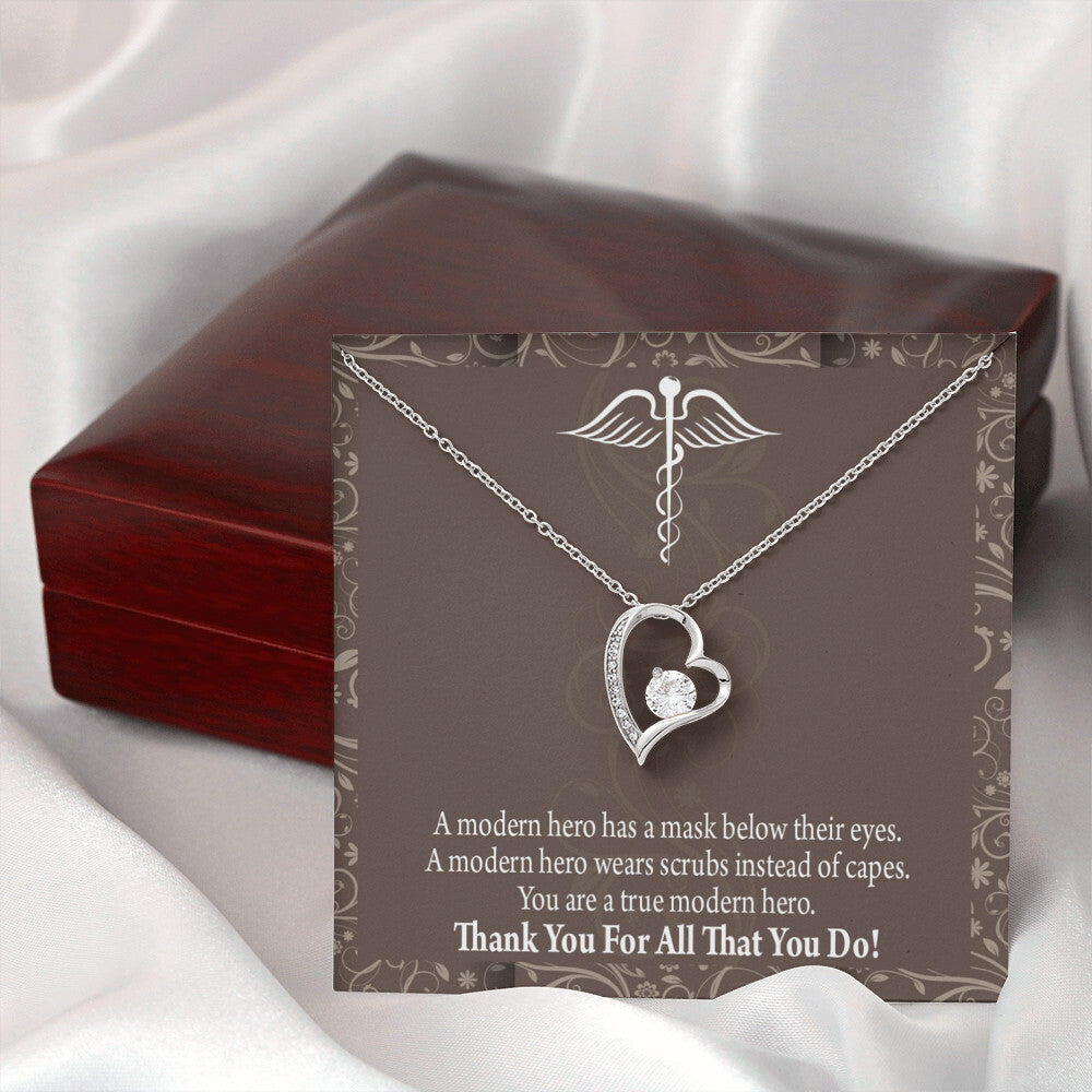 Medical Hero Appreciation Healthcare Medical Worker Nurse Appreciation Gift Forever Necklace w Message Card-Express Your Love Gifts