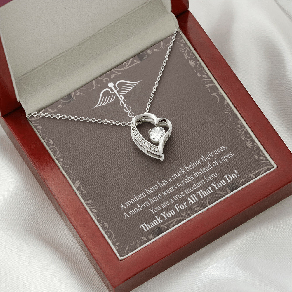 Medical Hero Appreciation Healthcare Medical Worker Nurse Appreciation Gift Forever Necklace w Message Card-Express Your Love Gifts