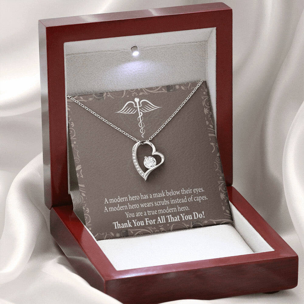 Medical Hero Appreciation Healthcare Medical Worker Nurse Appreciation Gift Forever Necklace w Message Card-Express Your Love Gifts
