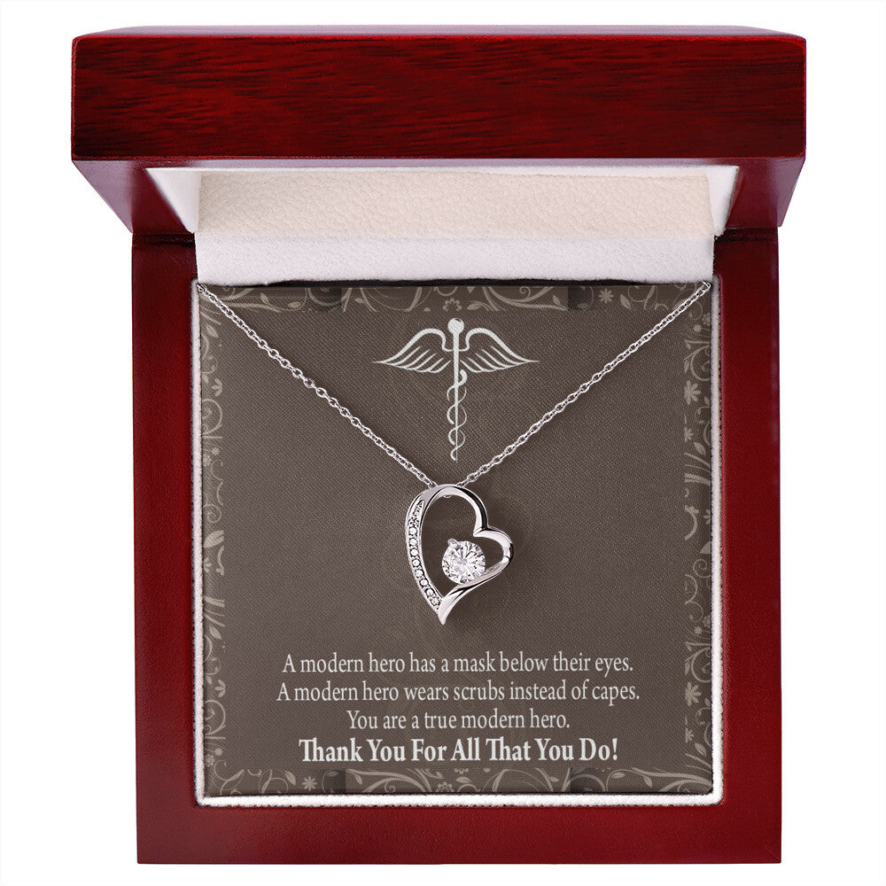 Medical Hero Appreciation Healthcare Medical Worker Nurse Appreciation Gift Forever Necklace w Message Card-Express Your Love Gifts