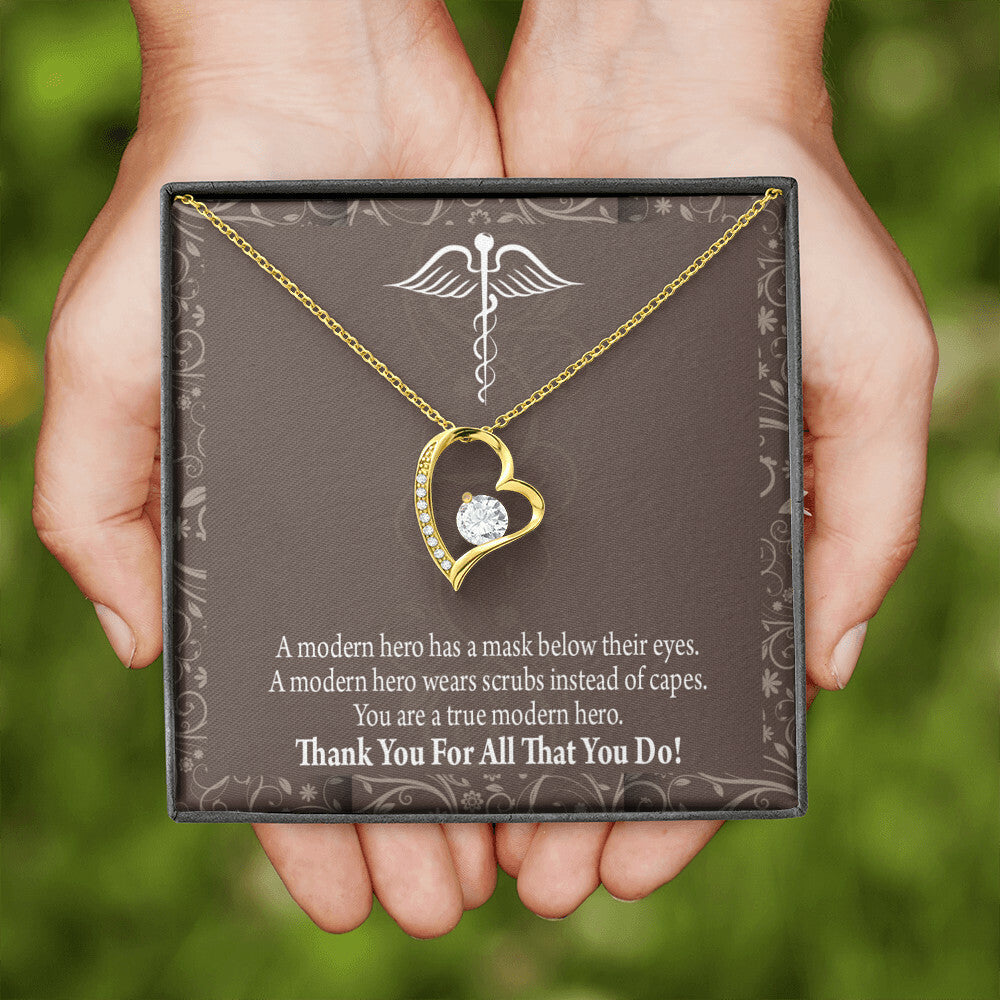 Medical Hero Appreciation Healthcare Medical Worker Nurse Appreciation Gift Forever Necklace w Message Card-Express Your Love Gifts
