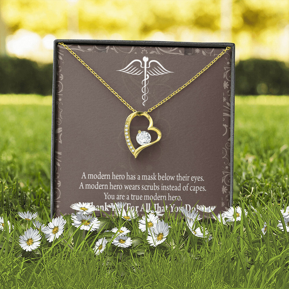 Medical Hero Appreciation Healthcare Medical Worker Nurse Appreciation Gift Forever Necklace w Message Card-Express Your Love Gifts