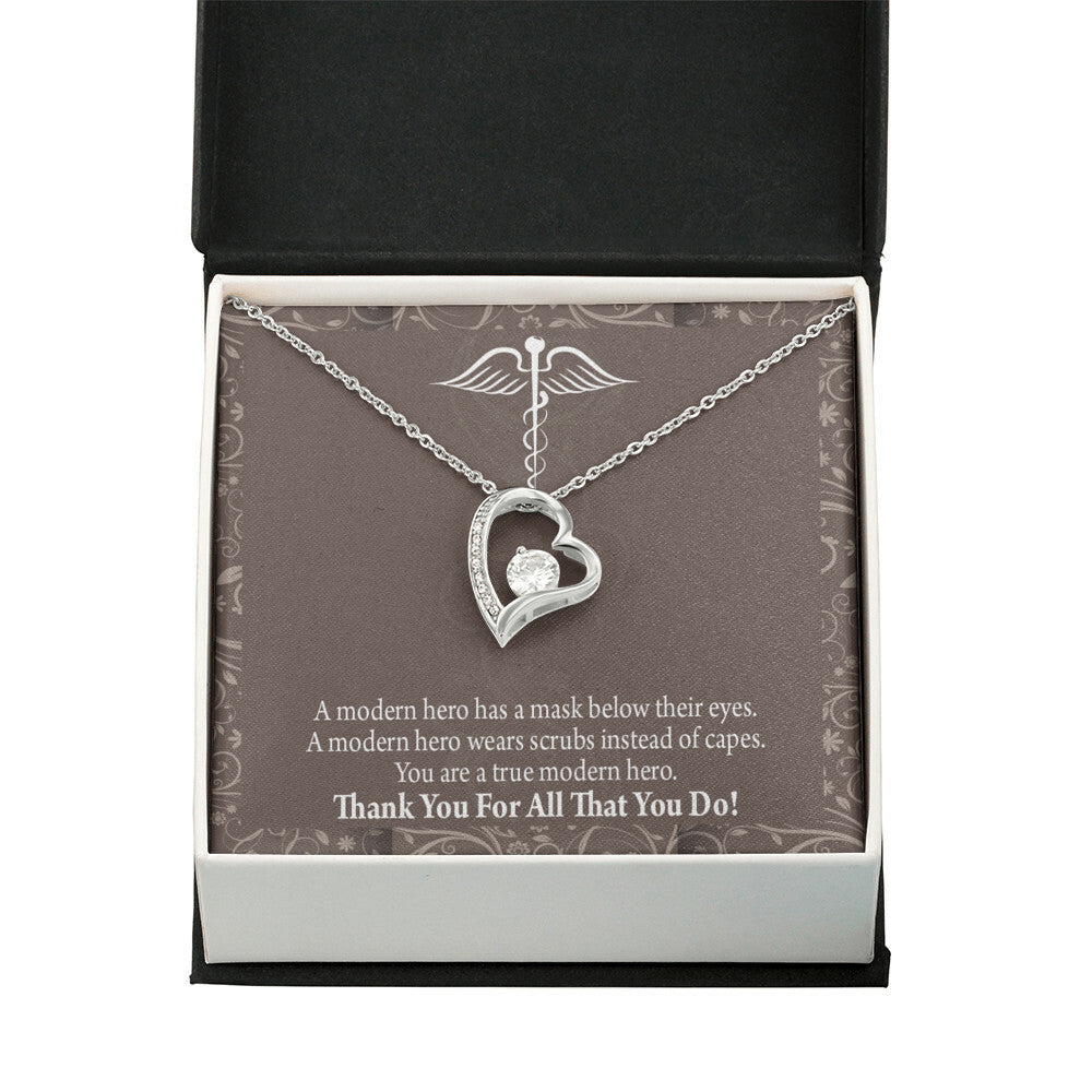 Medical Hero Appreciation Healthcare Medical Worker Nurse Appreciation Gift Forever Necklace w Message Card-Express Your Love Gifts