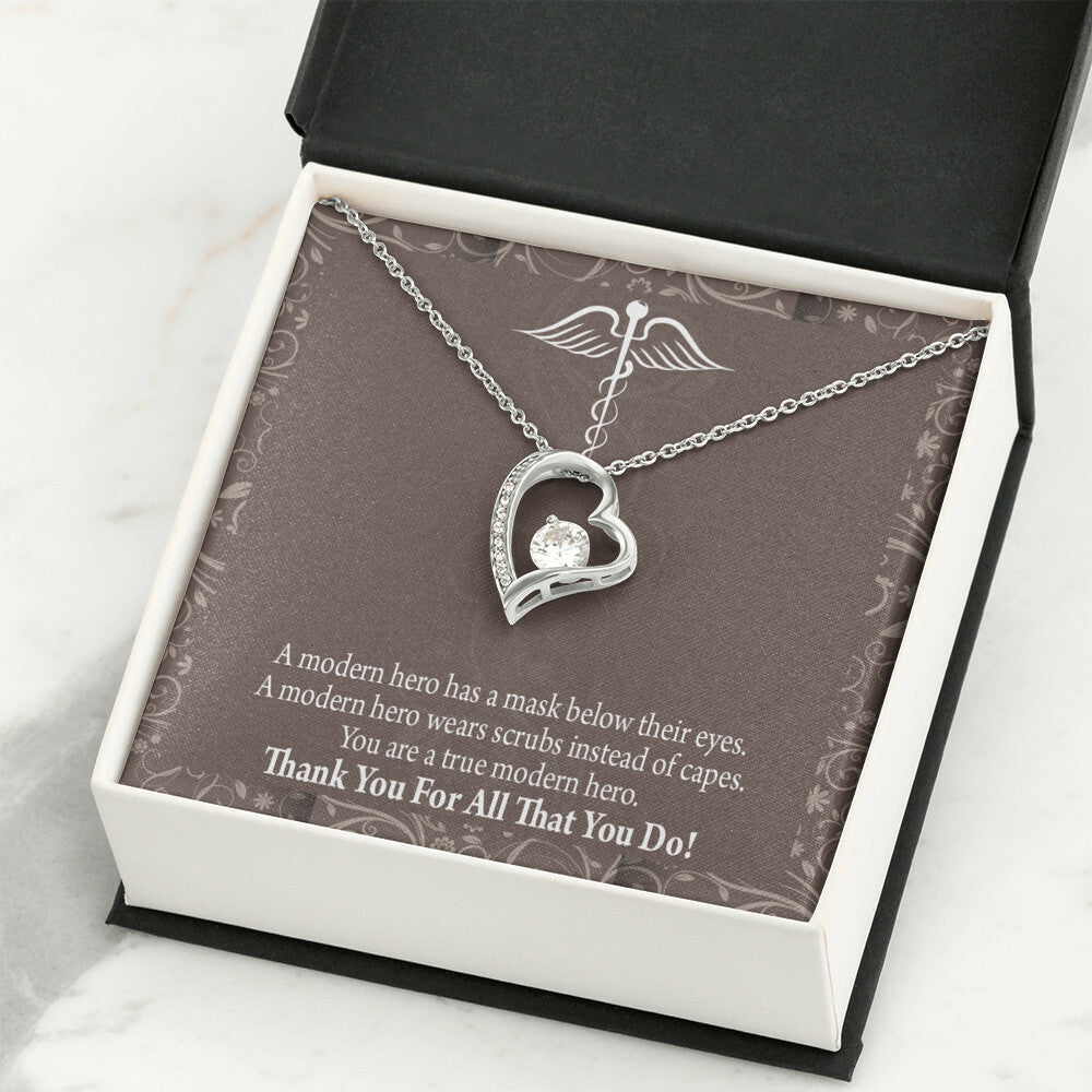 Medical Hero Appreciation Healthcare Medical Worker Nurse Appreciation Gift Forever Necklace w Message Card-Express Your Love Gifts