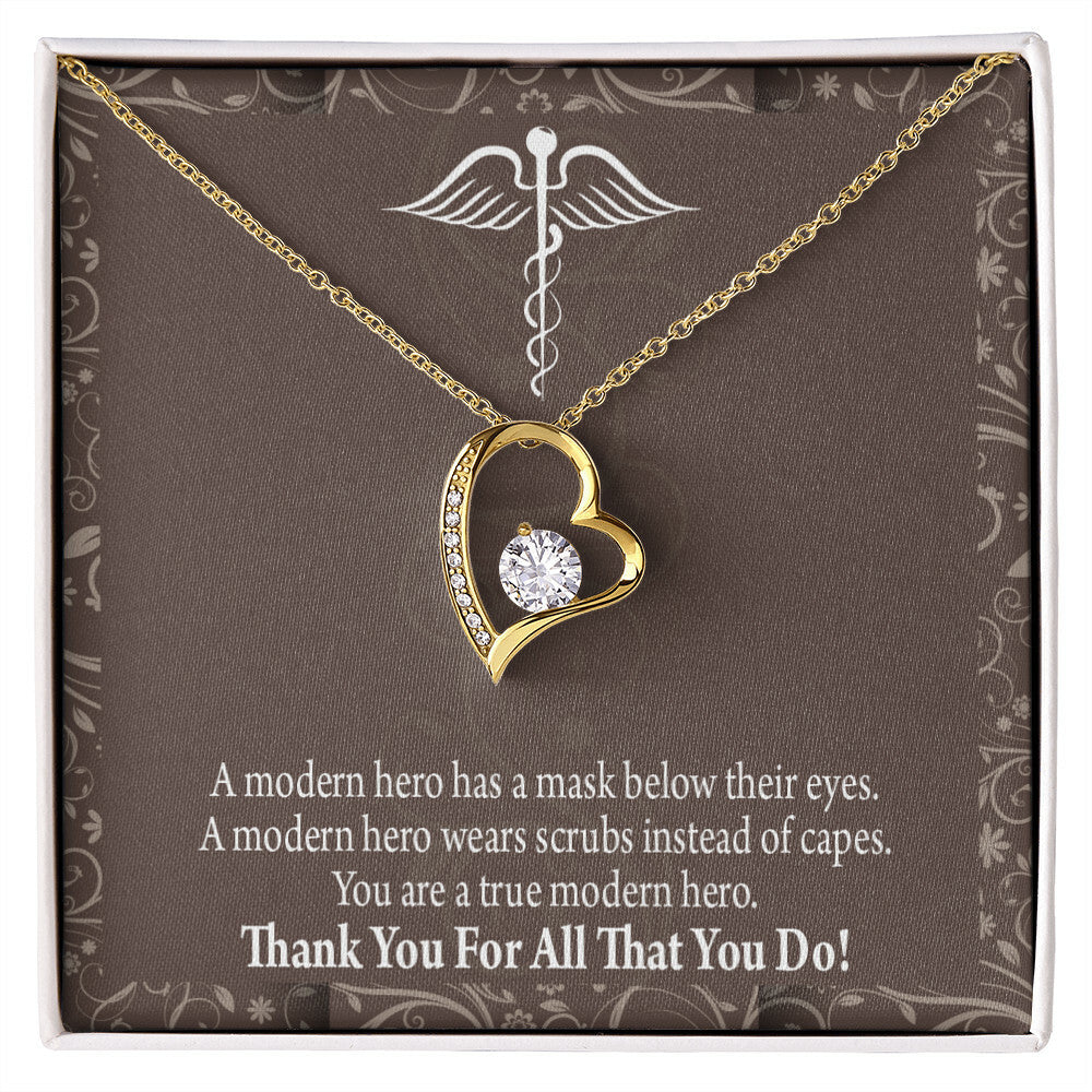 Medical Hero Appreciation Healthcare Medical Worker Nurse Appreciation Gift Forever Necklace w Message Card-Express Your Love Gifts