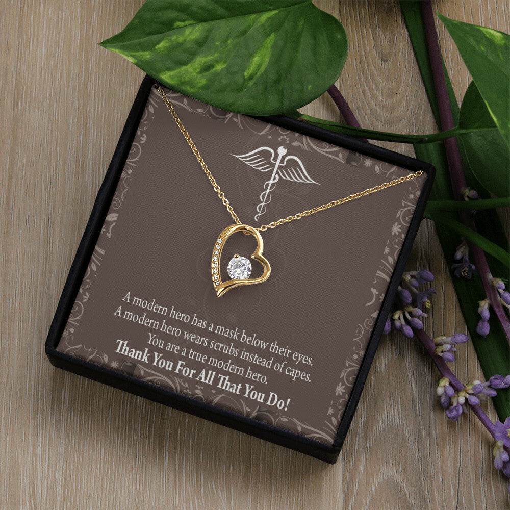 Medical Hero Appreciation Healthcare Medical Worker Nurse Appreciation Gift Forever Necklace w Message Card-Express Your Love Gifts