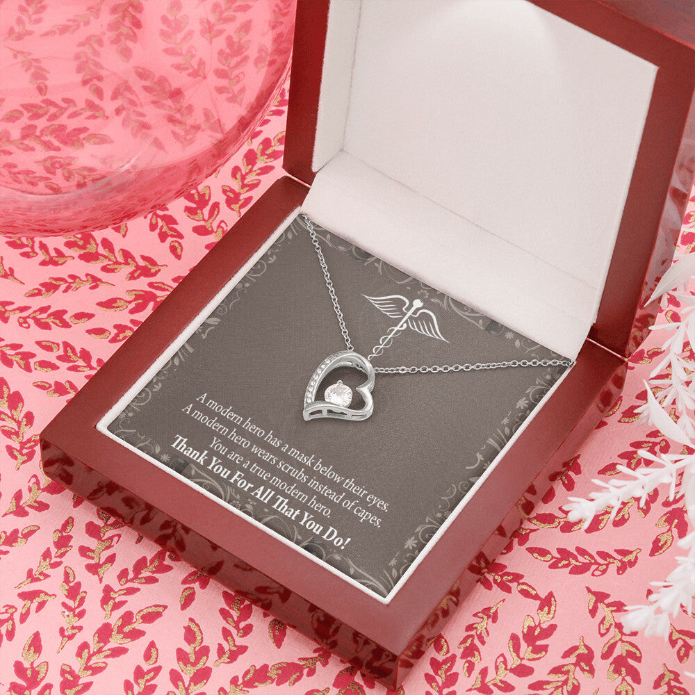 Medical Hero Appreciation Healthcare Medical Worker Nurse Appreciation Gift Forever Necklace w Message Card-Express Your Love Gifts
