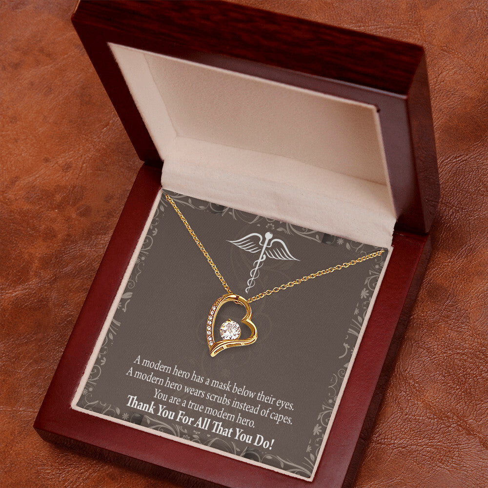 Medical Hero Appreciation Healthcare Medical Worker Nurse Appreciation Gift Forever Necklace w Message Card-Express Your Love Gifts