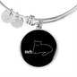 Meh White Cat Bracelet Stainless Steel or 18k Gold Circle Bangle-Express Your Love Gifts
