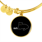 Meh White Cat Bracelet Stainless Steel or 18k Gold Circle Bangle-Express Your Love Gifts
