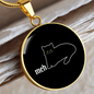 Meh White Cat Circle Necklace Stainless Steel or 18k Gold 18-22"-Express Your Love Gifts