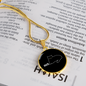 Meh White Cat Circle Necklace Stainless Steel or 18k Gold 18-22"-Express Your Love Gifts