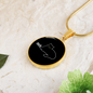 Meh White Cat Circle Necklace Stainless Steel or 18k Gold 18-22"-Express Your Love Gifts