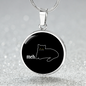 Meh White Cat Circle Necklace Stainless Steel or 18k Gold 18-22"-Express Your Love Gifts