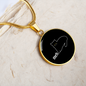 Meh White Cat Circle Necklace Stainless Steel or 18k Gold 18-22"-Express Your Love Gifts