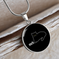 Meh White Cat Circle Necklace Stainless Steel or 18k Gold 18-22"-Express Your Love Gifts