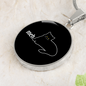 Meh White Cat Circle Necklace Stainless Steel or 18k Gold 18-22"-Express Your Love Gifts