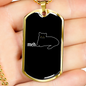 Meh White Cat Necklace Stainless Steel or 18k Gold Dog Tag 24" Chain-Express Your Love Gifts