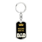 Mekong Bobtail Cat Dad King Keychain Stainless Steel or 18k Gold-Express Your Love Gifts