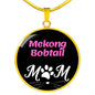 Mekong Bobtail Cat Mom Necklace Circle Pendant Stainless Steel or 18k Gold 18-22"-Express Your Love Gifts