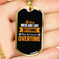 Men Are Like Bitcoins Crypto Necklace Stainless Steel or 18k Gold Dog Tag 24" Chain-Express Your Love Gifts