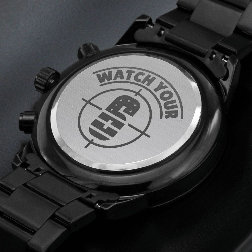 Men's Watch Your 6 Engraved Multifunction Policeman Men's Watch Stainless Steel W Copper Dial-Express Your Love Gifts