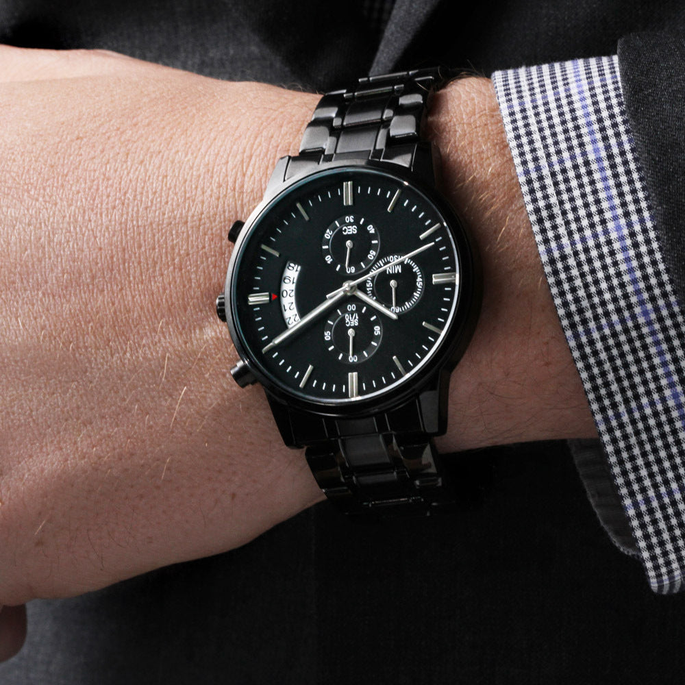 Men's Watch Your 6 Engraved Multifunction Policeman Men's Watch Stainless Steel W Copper Dial-Express Your Love Gifts