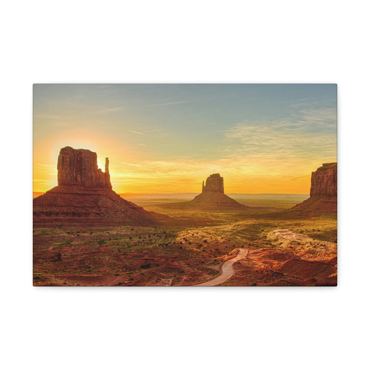 Mesmerizing Sunrise at the Valley Scene Beautiful Astounding and Incredible Beauty Nature Scene Big Rocks and Sun Wall Art Ready to Hang Unframed-Express Your Love Gifts