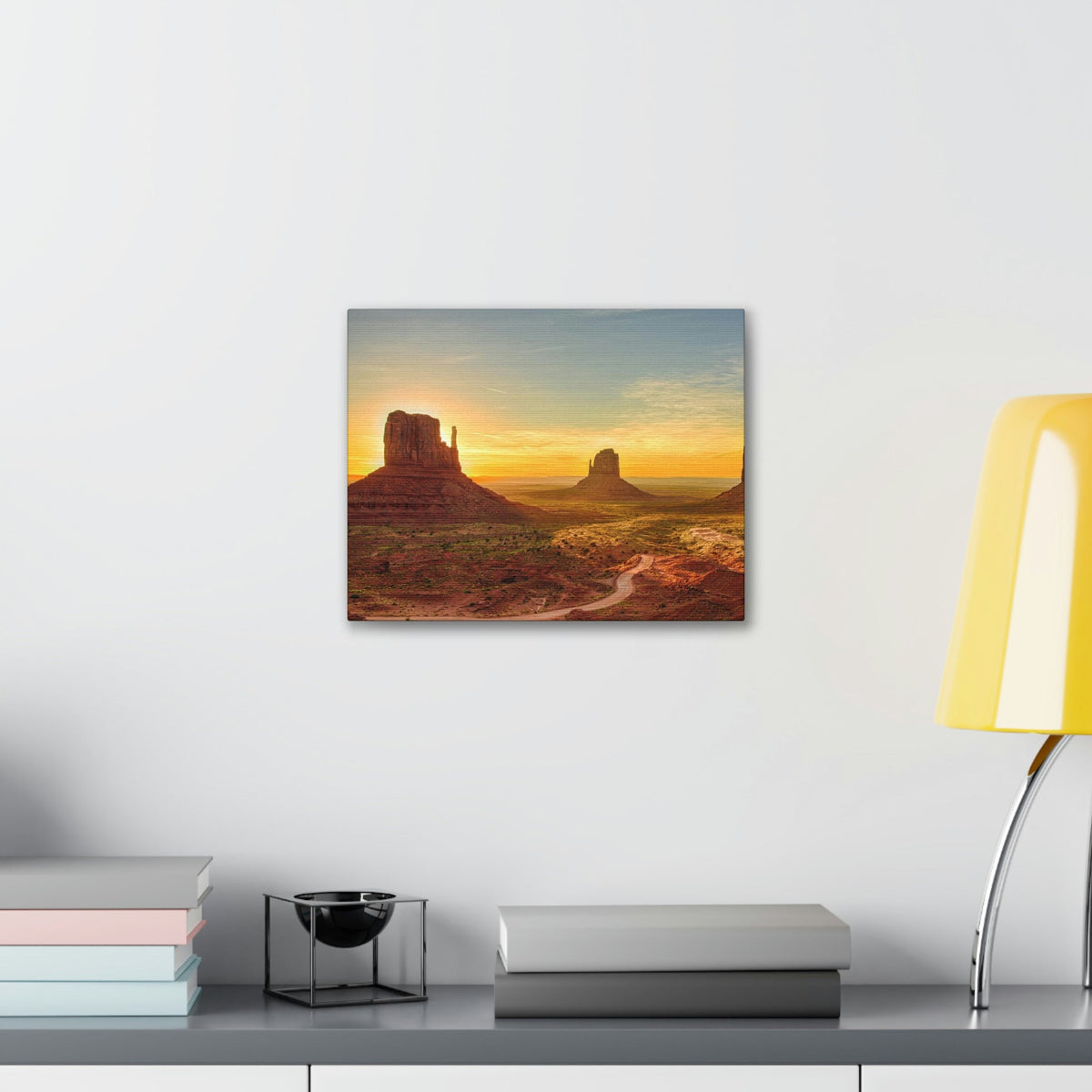 Mesmerizing Sunrise at the Valley Scene Beautiful Astounding and Incredible Beauty Nature Scene Big Rocks and Sun Wall Art Ready to Hang Unframed-Express Your Love Gifts