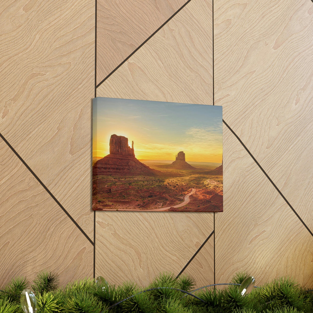 Mesmerizing Sunrise at the Valley Scene Beautiful Astounding and Incredible Beauty Nature Scene Big Rocks and Sun Wall Art Ready to Hang Unframed-Express Your Love Gifts