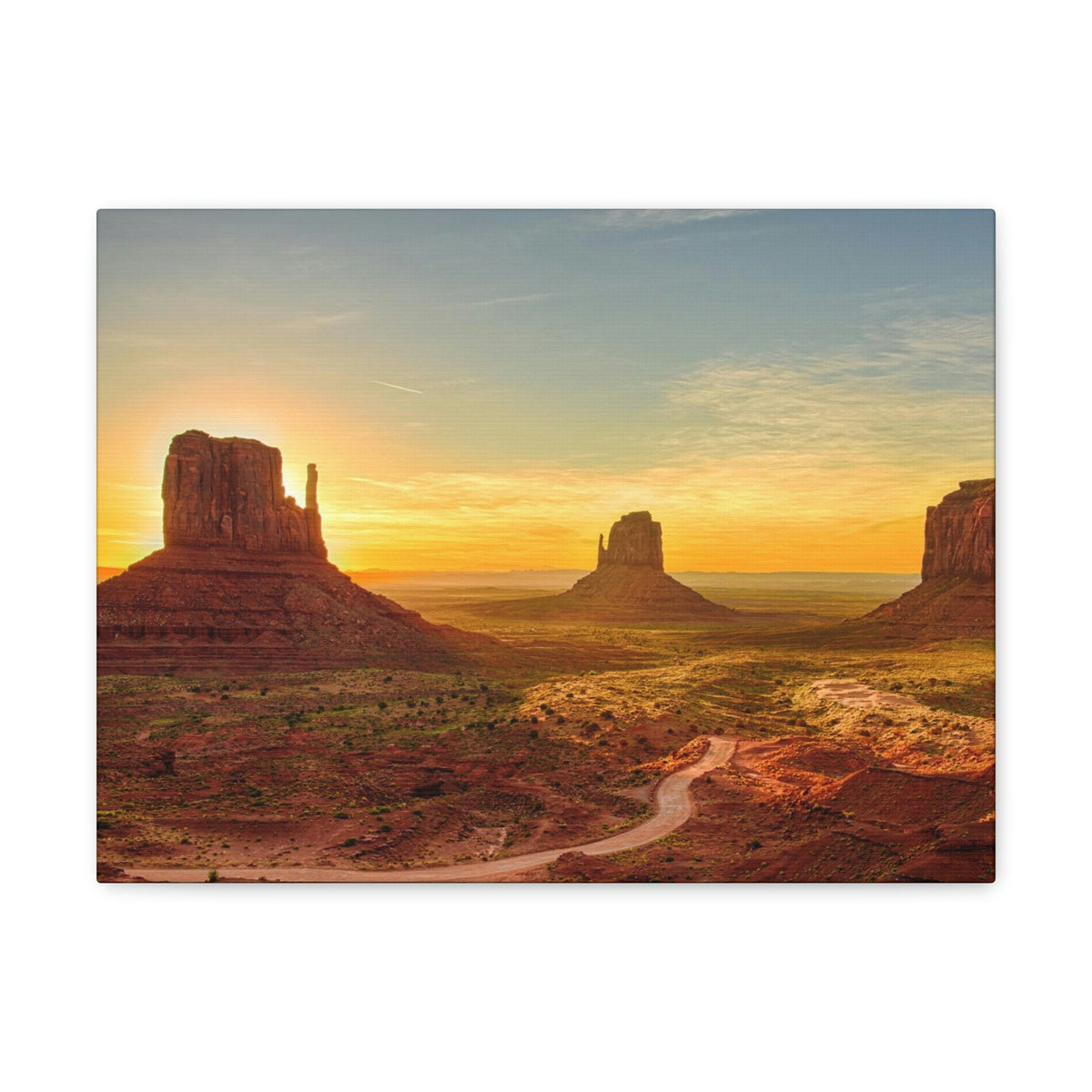 Mesmerizing Sunrise at the Valley Scene Beautiful Astounding and Incredible Beauty Nature Scene Big Rocks and Sun Wall Art Ready to Hang Unframed-Express Your Love Gifts