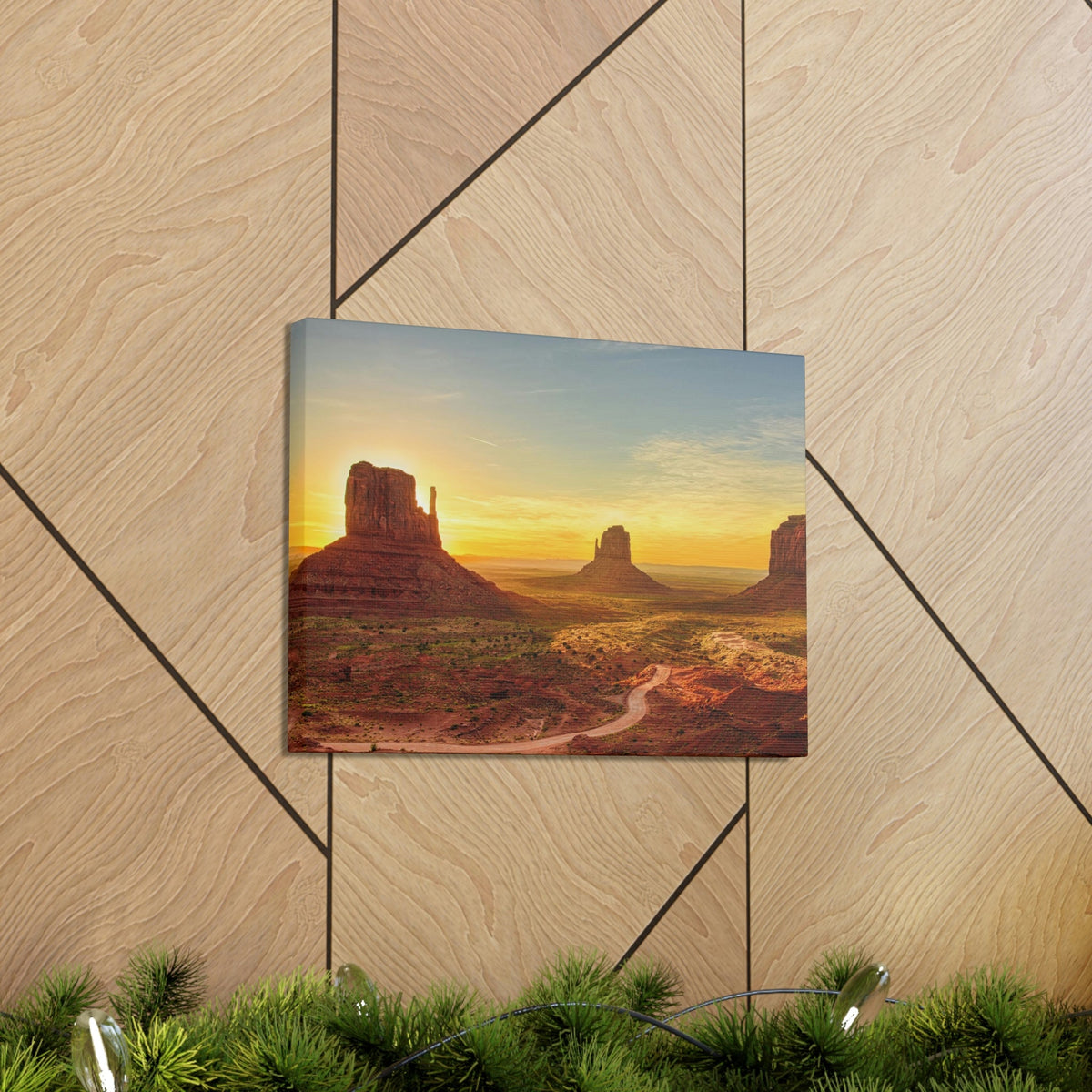 Mesmerizing Sunrise at the Valley Scene Beautiful Astounding and Incredible Beauty Nature Scene Big Rocks and Sun Wall Art Ready to Hang Unframed-Express Your Love Gifts
