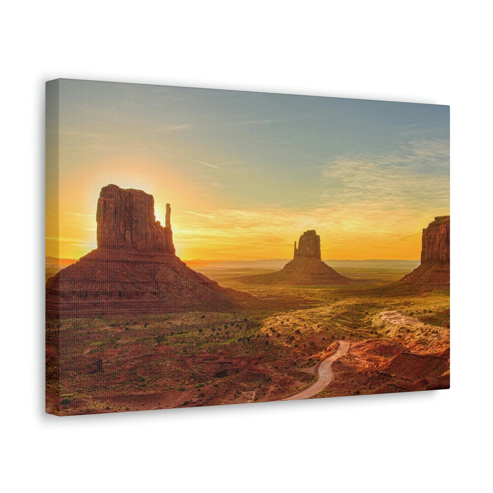 Mesmerizing Sunrise at the Valley Scene Beautiful Astounding and Incredible Beauty Nature Scene Big Rocks and Sun Wall Art Ready to Hang Unframed-Express Your Love Gifts