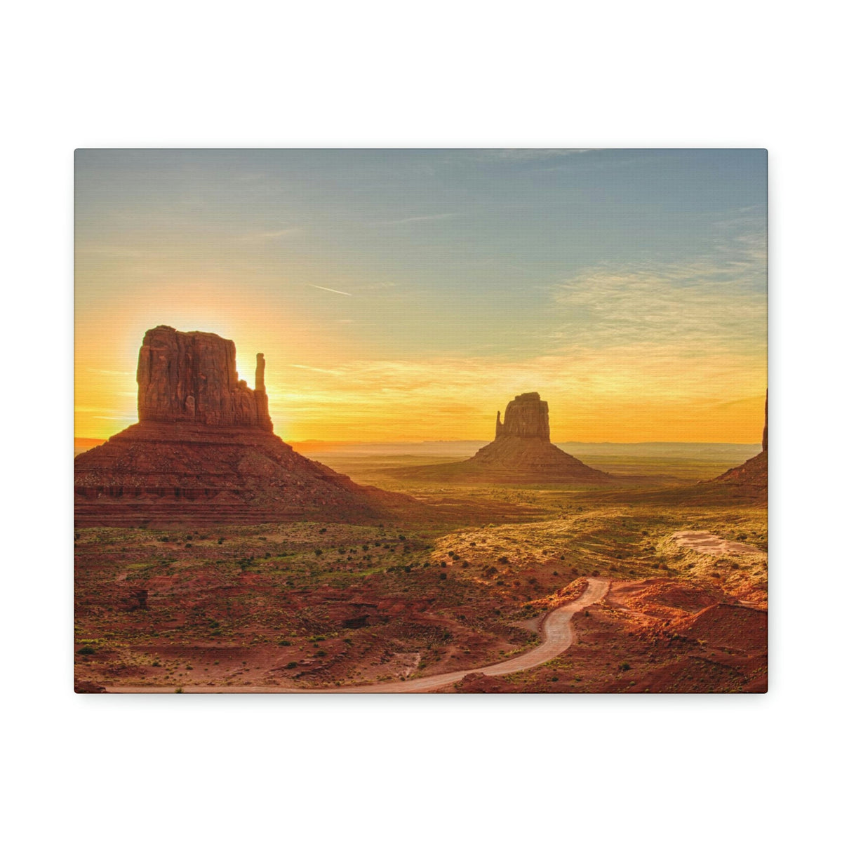 Mesmerizing Sunrise at the Valley Scene Beautiful Astounding and Incredible Beauty Nature Scene Big Rocks and Sun Wall Art Ready to Hang Unframed-Express Your Love Gifts
