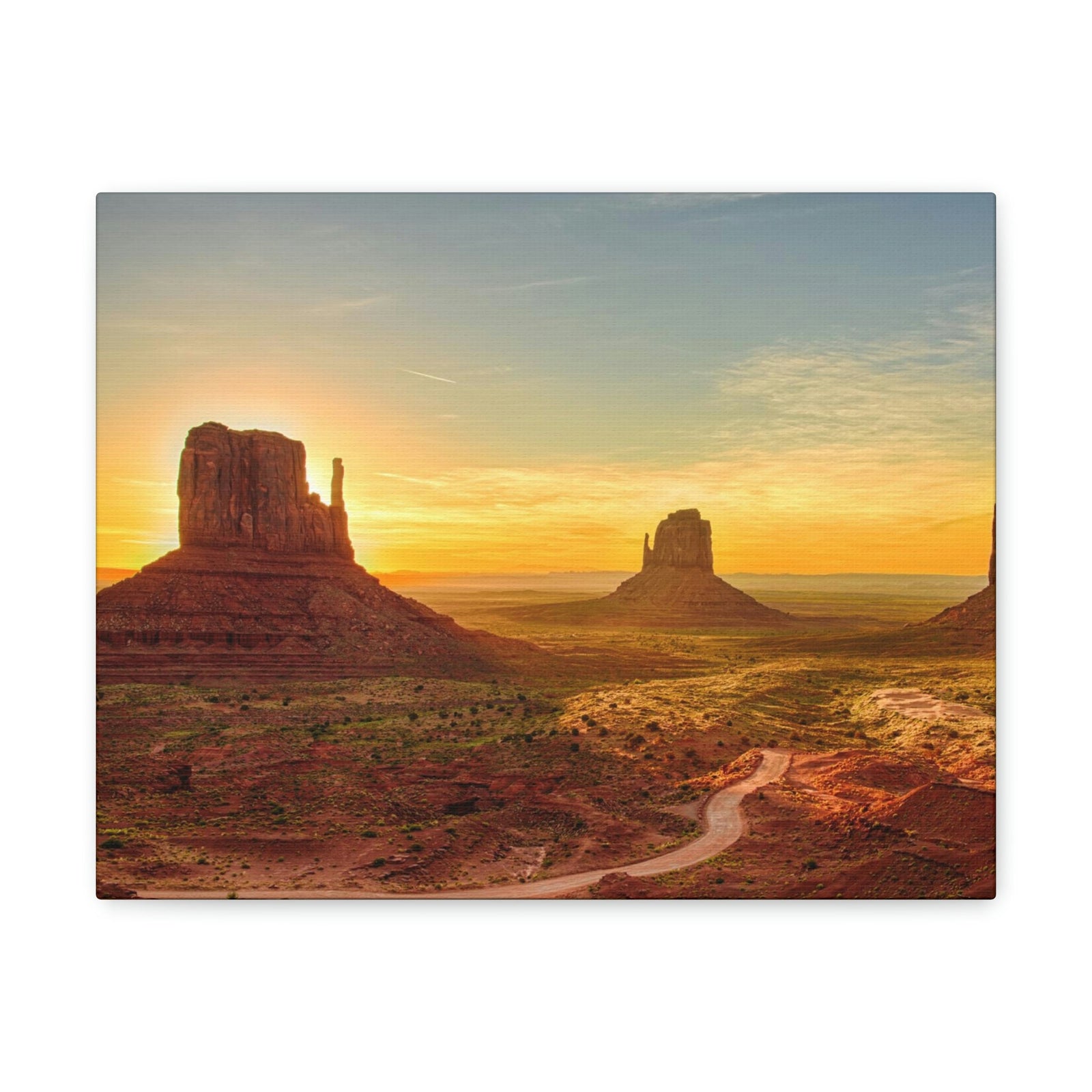 Mesmerizing Sunrise at the Valley Scene Beautiful Astounding and Incredible Beauty Nature Scene Big Rocks and Sun Wall Art Ready to Hang Unframed-Express Your Love Gifts