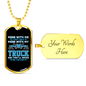 Mess With My Truck Trucker Dog Tag Stainless Steel or 18k Gold 24" Chain-Express Your Love Gifts